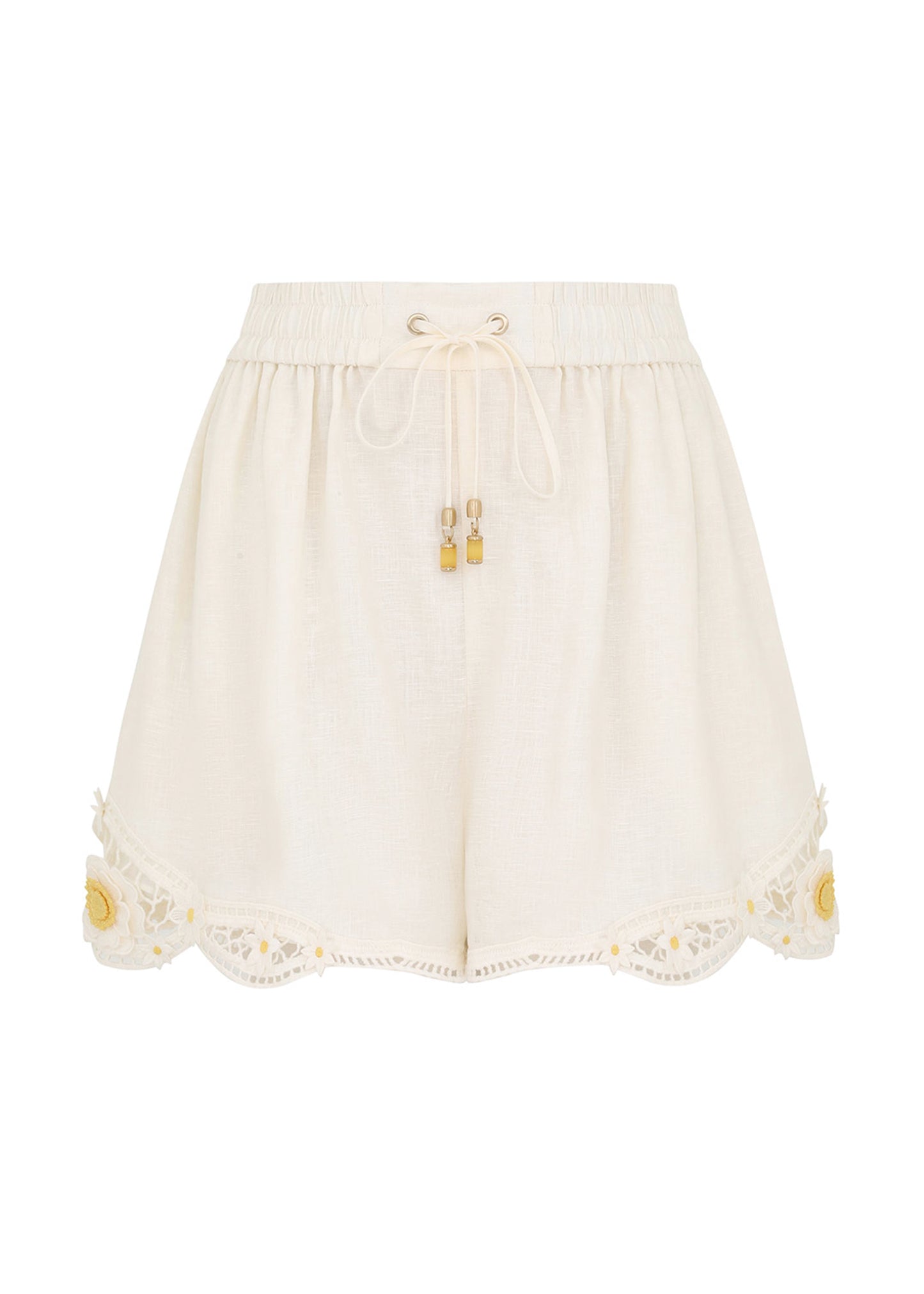 Load image into Gallery viewer, Everly Flower Trim Short Ivory - Shorts
