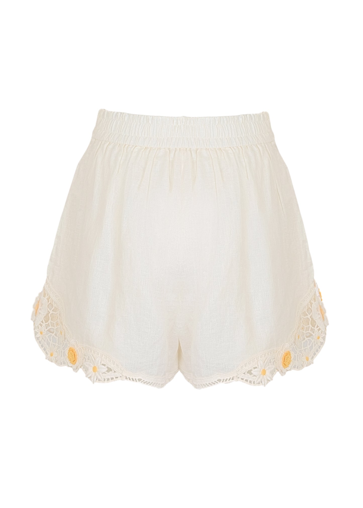 Load image into Gallery viewer, Everly Flower Trim Short Ivory - Shorts
