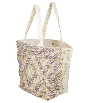 Fabric Tote Bag Off White/Purple - Bag