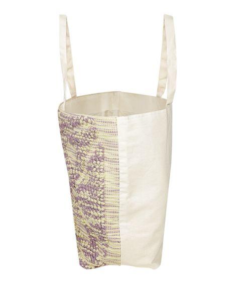 Fabric Tote Bag Off White/Purple