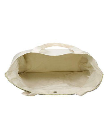 Fabric Tote Bag Off White/Purple - Bag