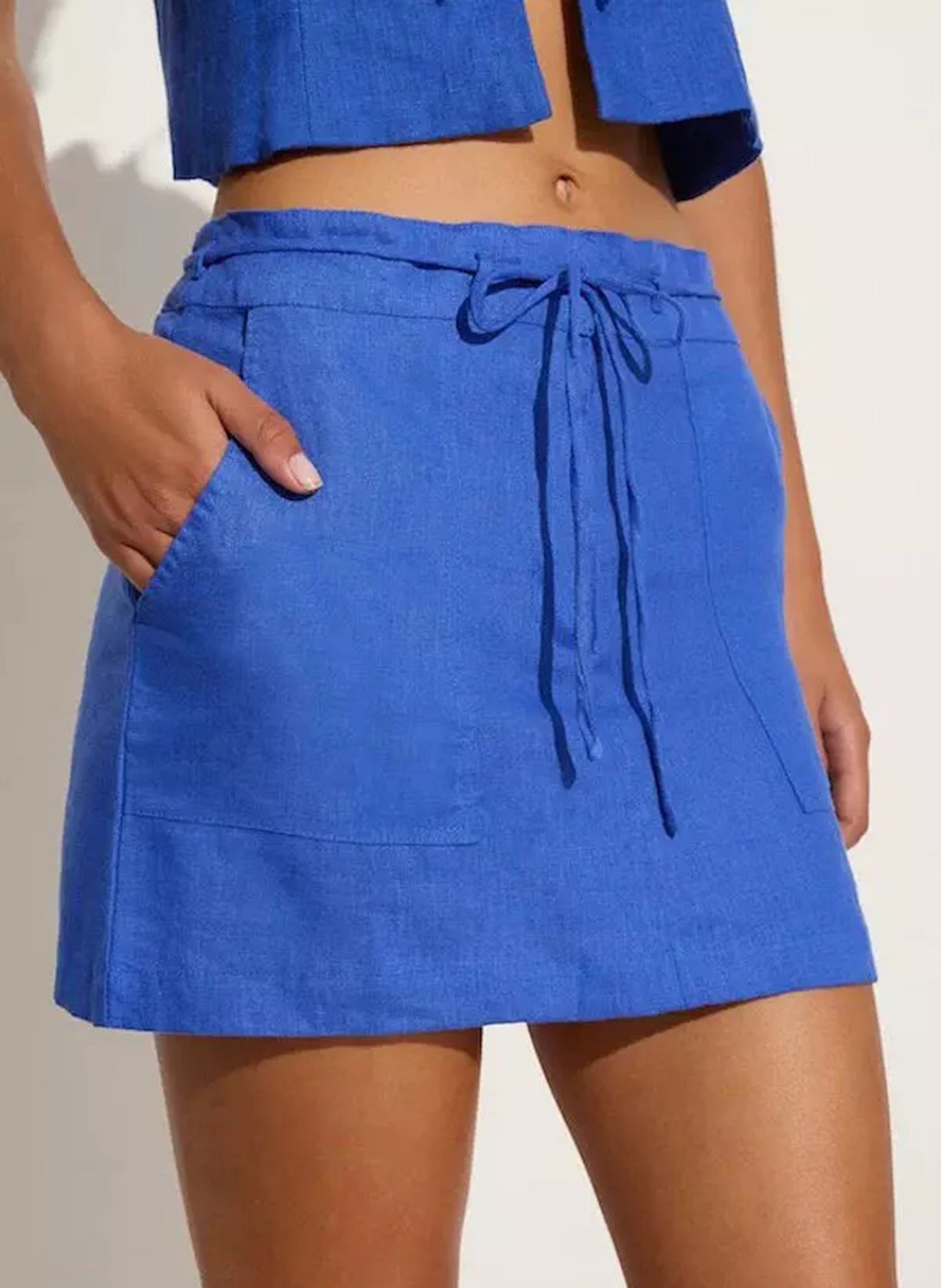 Load image into Gallery viewer, Laurelei Mini Skirt Sicilian Blue - Skirt
