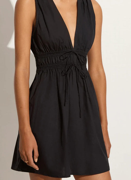 faithfull the brand san michele mini dress San Michele Mini Dress Black
