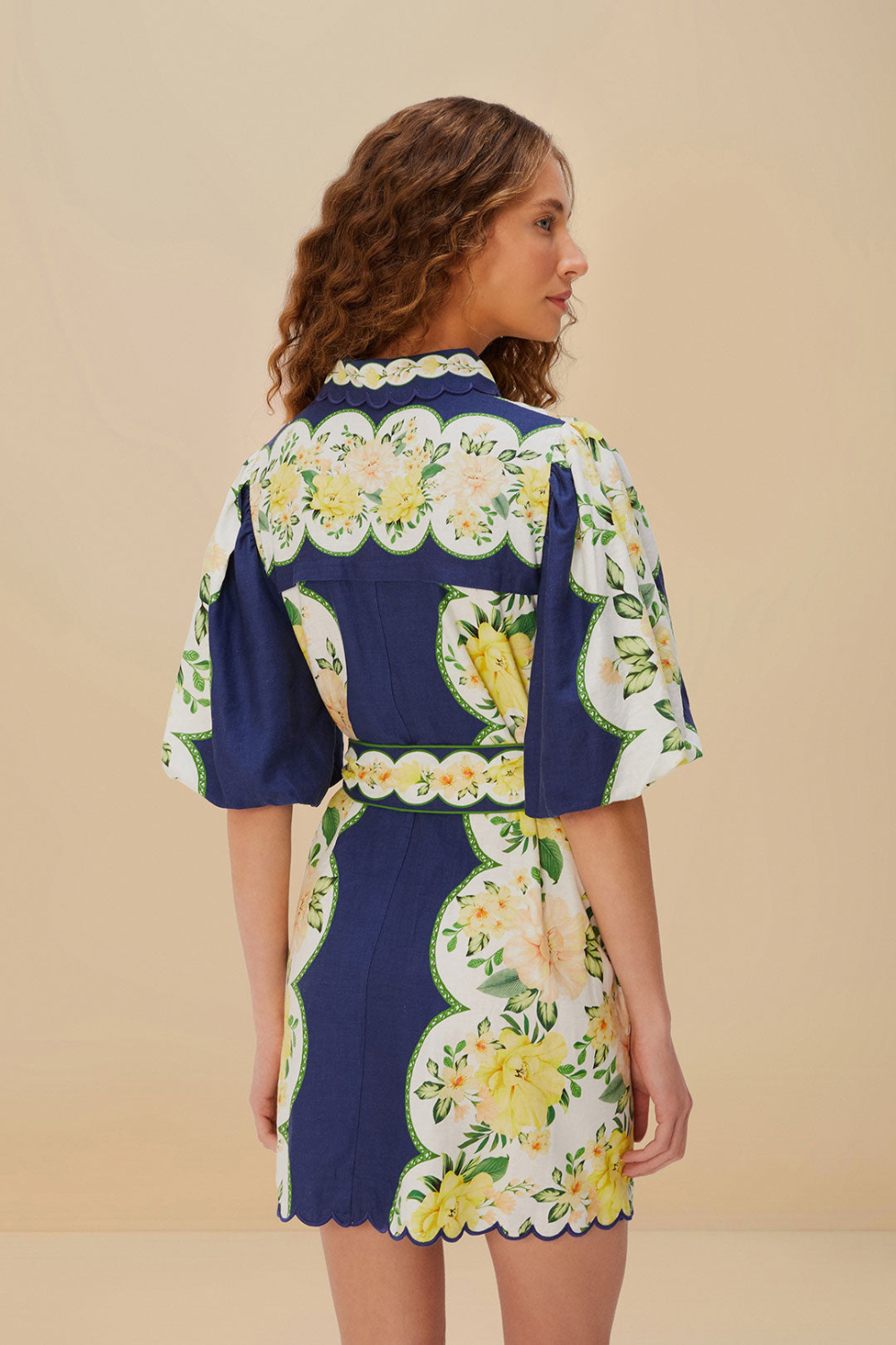 Load image into Gallery viewer, Amazon Garden Cream Mini Dress
