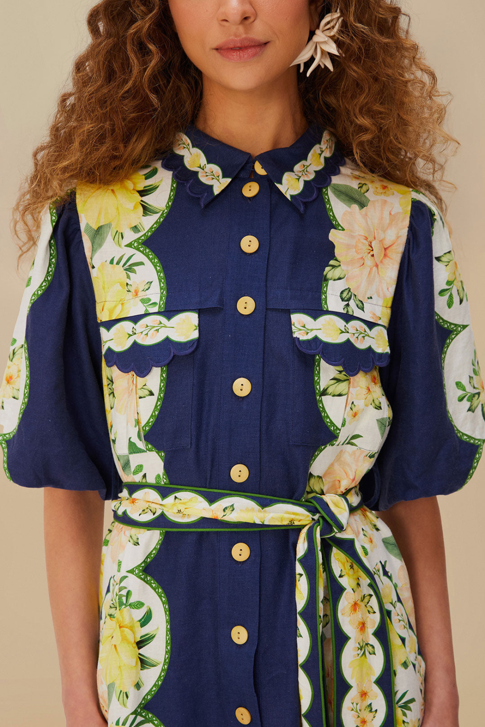 Load image into Gallery viewer, Amazon Garden Cream Mini Dress
