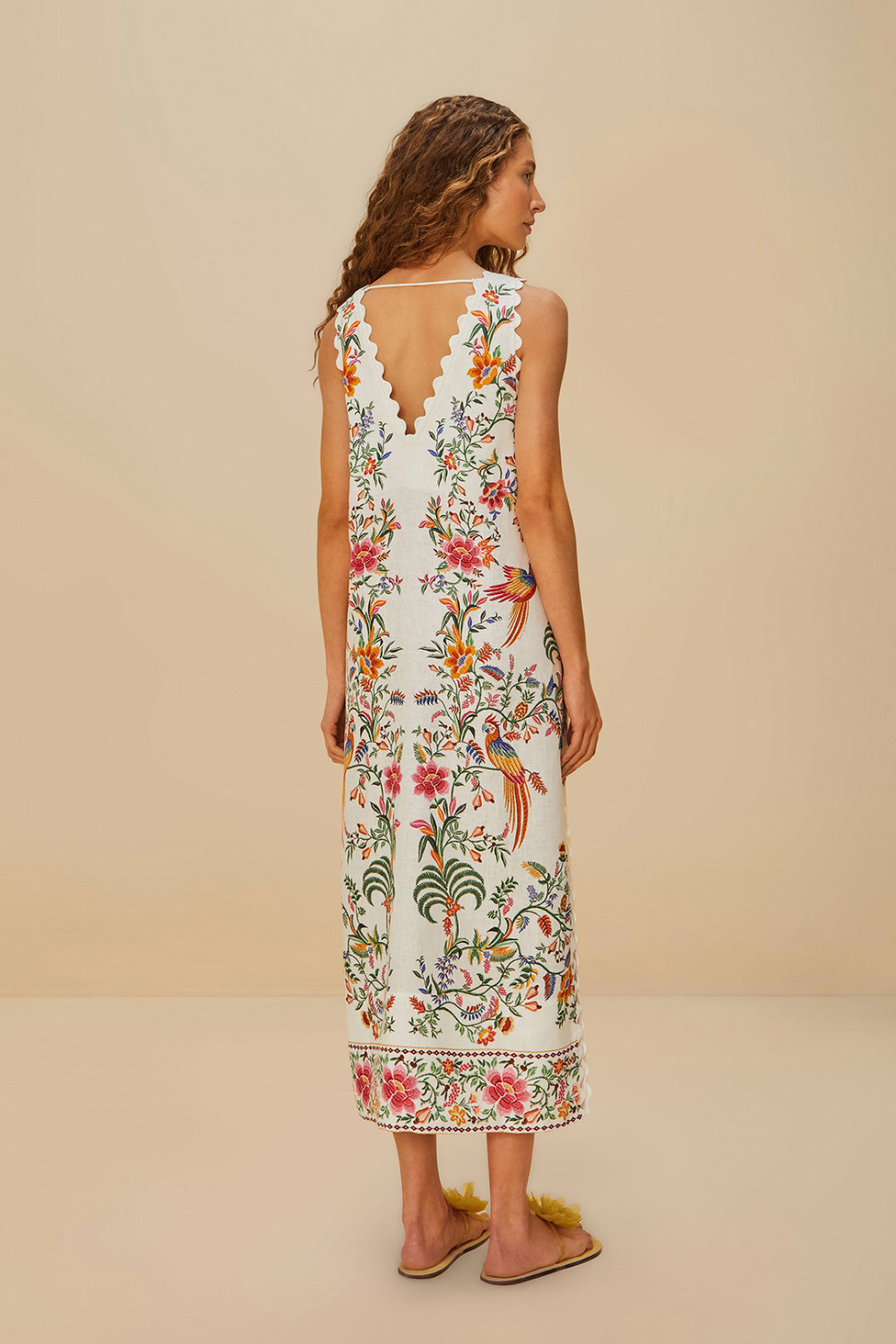 Load image into Gallery viewer, Delicate Forest Off-White Maxi Dress
