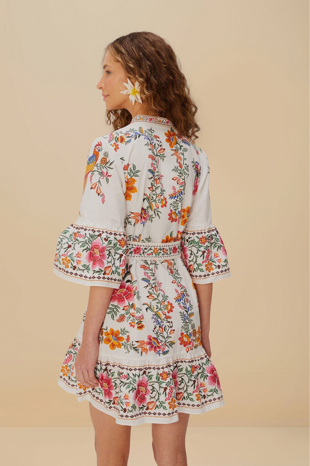 Load image into Gallery viewer, Delicate Forest Scarves Off-White Mini Dress
