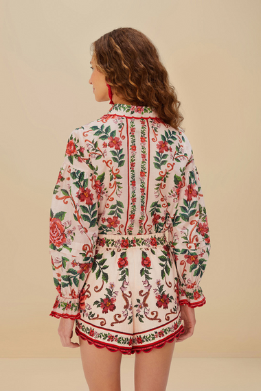 Flower Tapestry Pink Shirt