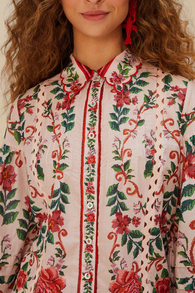 Flower Tapestry Pink Shirt