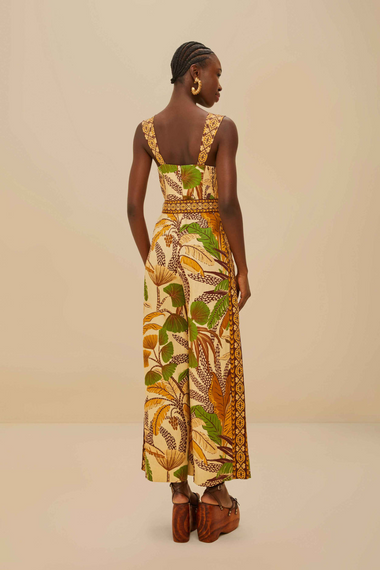 Foliage Sketch Sand Jumpsuit
