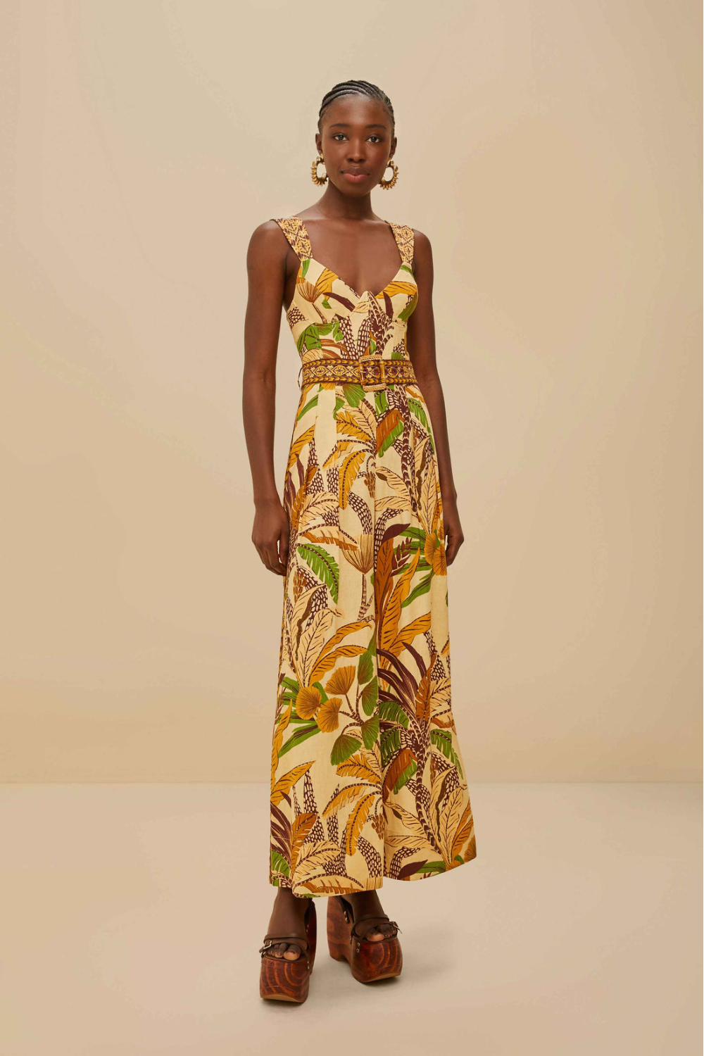 Load image into Gallery viewer, Foliage Sketch Sand Jumpsuit
