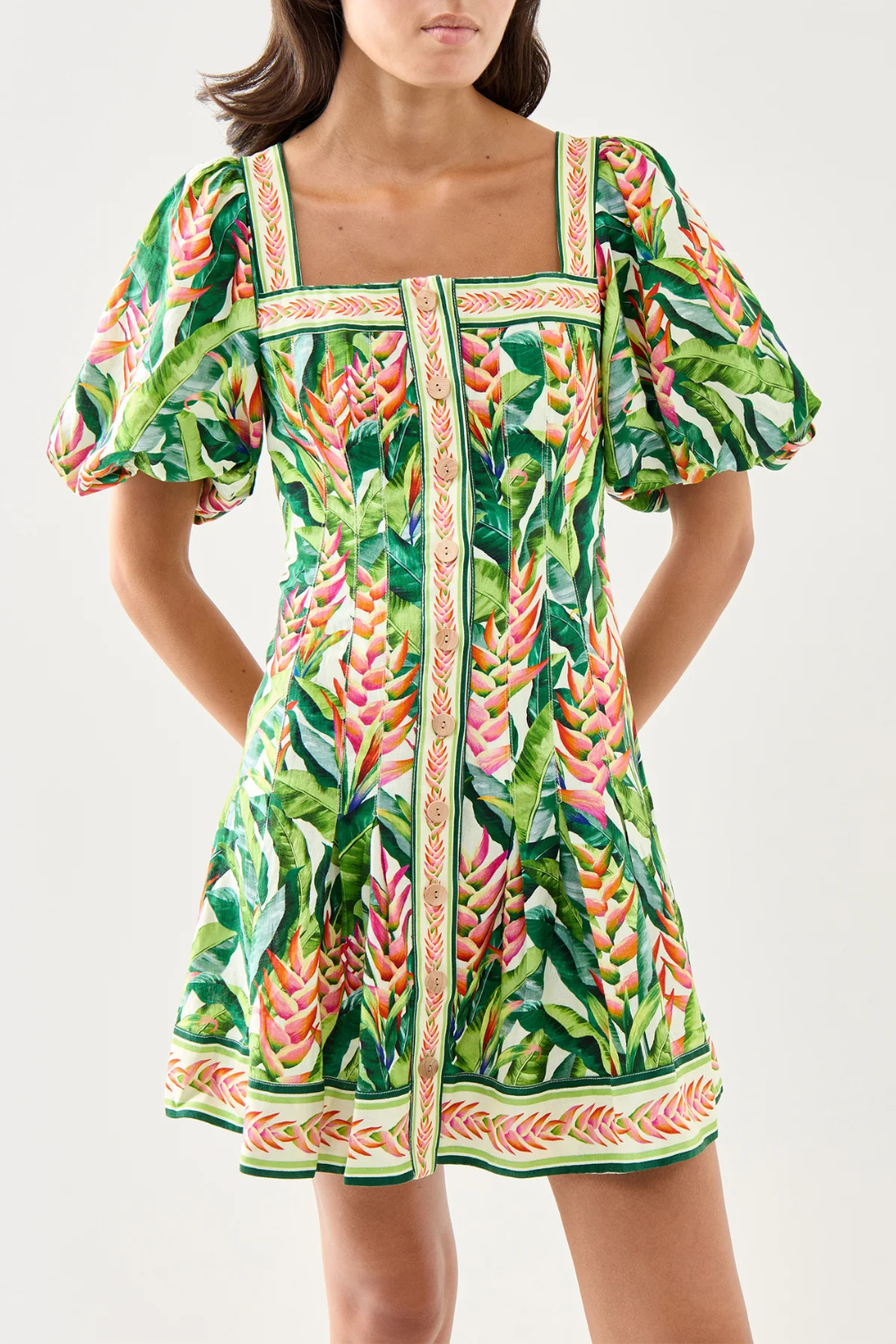 Load image into Gallery viewer, Heli Leaves Pearl Mini Dress
