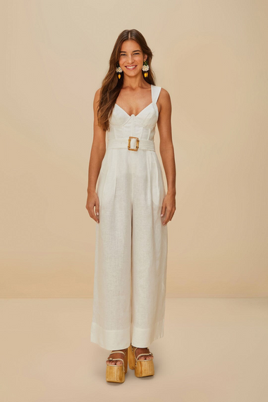 Off-White Sleeveless Maxi Jumpsuit