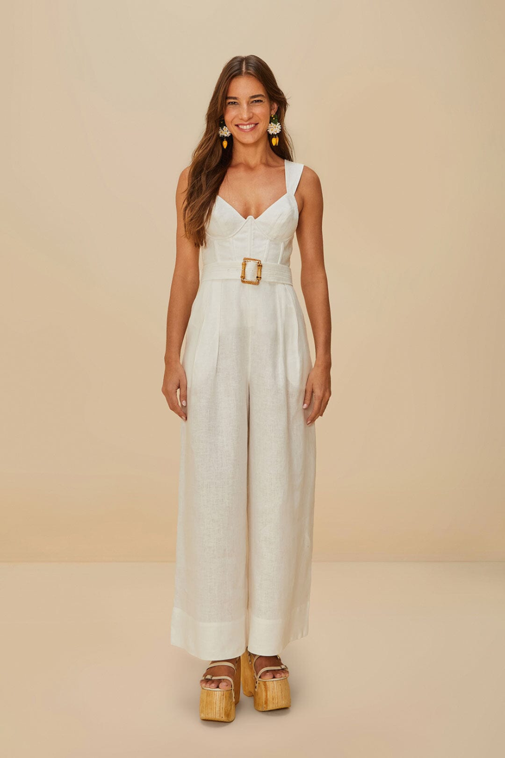 Load image into Gallery viewer, Off-White Sleeveless Maxi Jumpsuit
