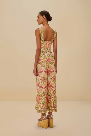 Palm Dream Off-White Strap Knot Jumpsuit