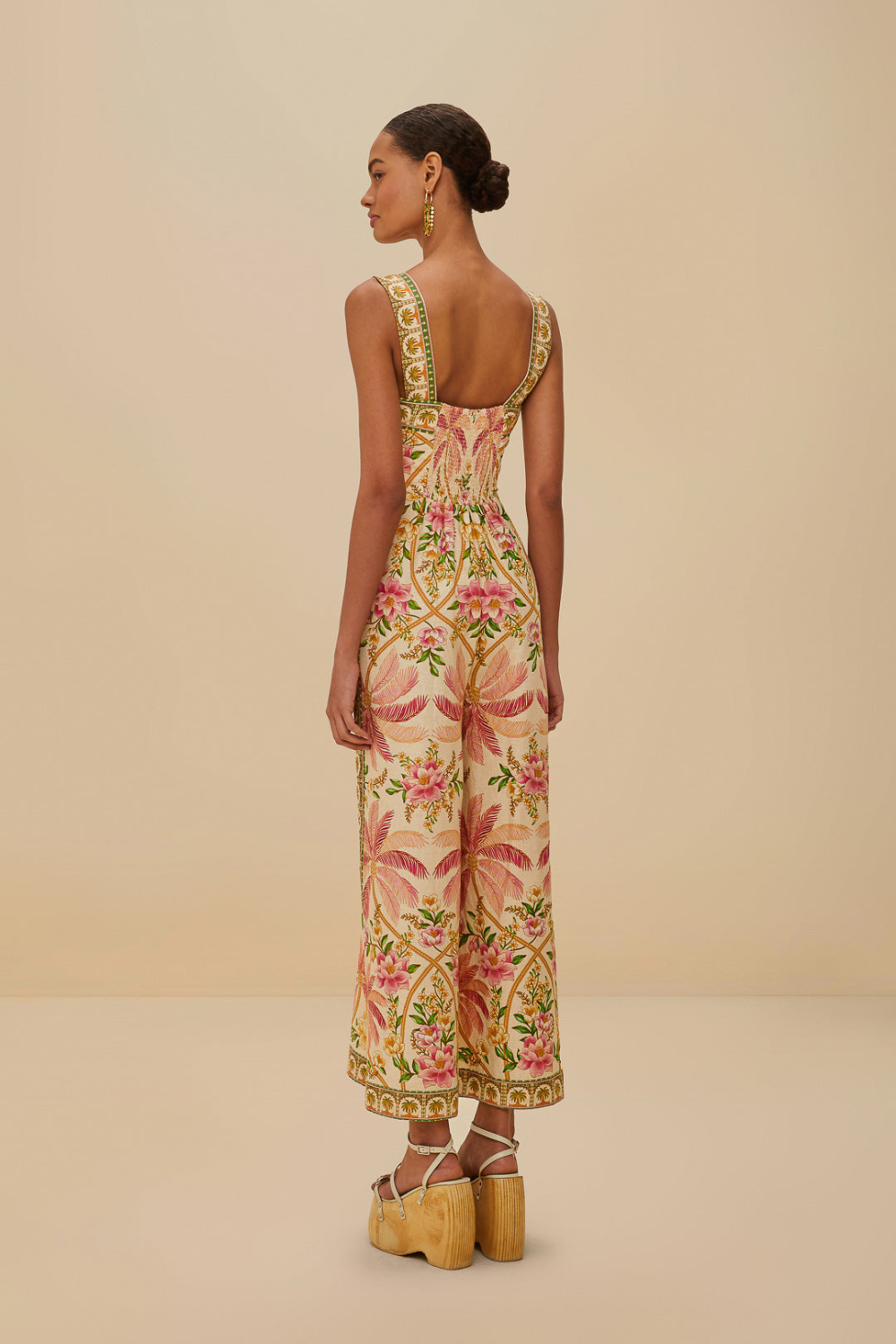 Load image into Gallery viewer, Palm Dream Off-White Strap Knot Jumpsuit
