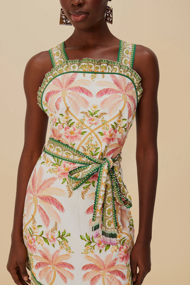 Palm Dress Off-White Sleeveless Angled Mini Dress