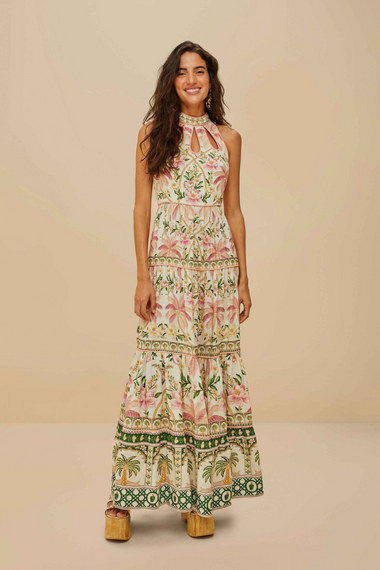 Palm Dress Off-White Sleeveless Maxi Dress