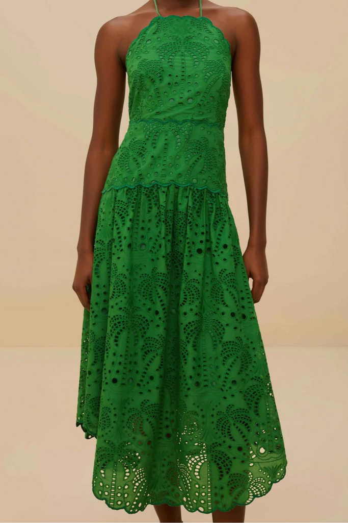 knee length dresses for ladies Mint Green Halterneck Amie Midi Dress main image 1