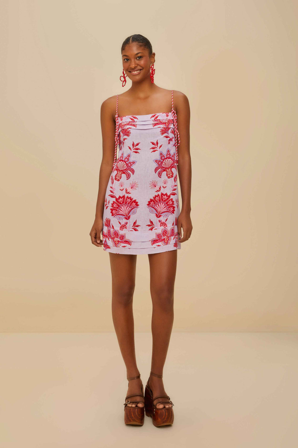 Load image into Gallery viewer, Porcelain Garden Lilac Mini Dress Sleeveless
