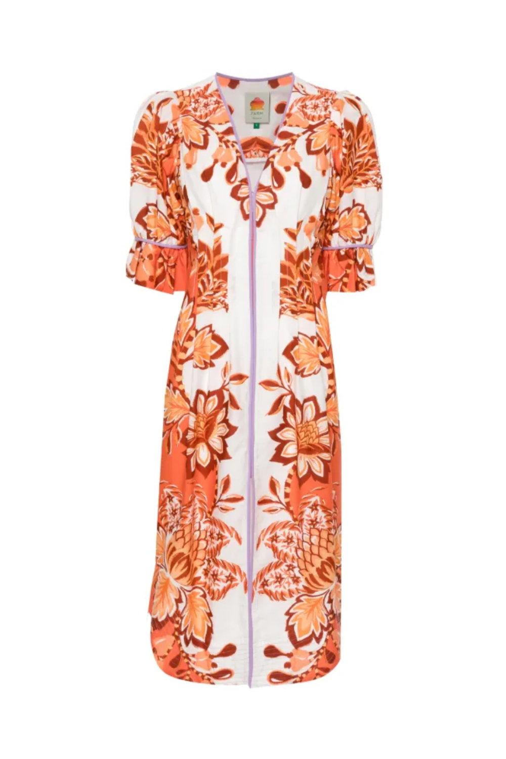 Load image into Gallery viewer, Aura Orange V Neckline Midi Dress
