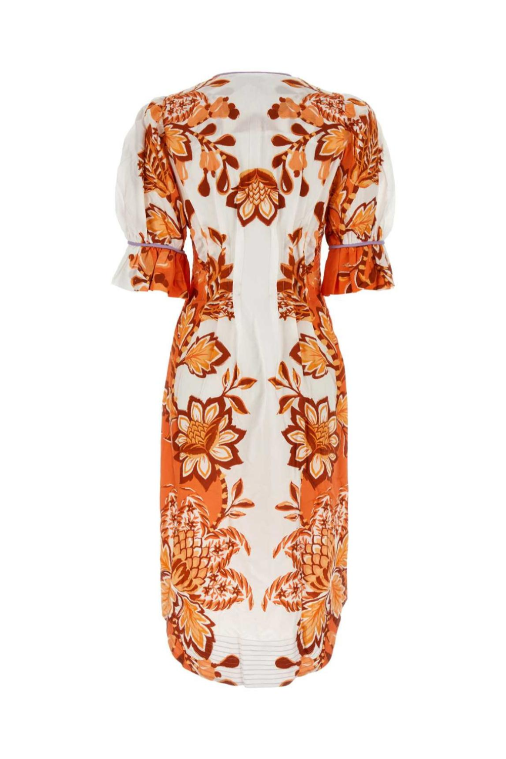 Load image into Gallery viewer, Aura Orange V Neckline Midi Dress
