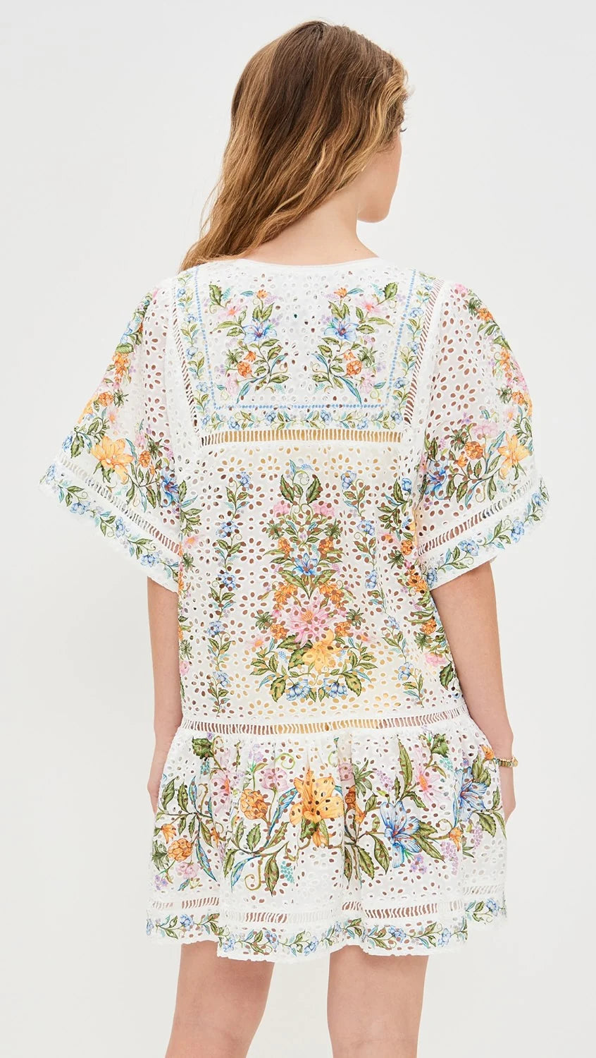 Load image into Gallery viewer, Off White Sweet Bloom Bouquet Short Cover Up
