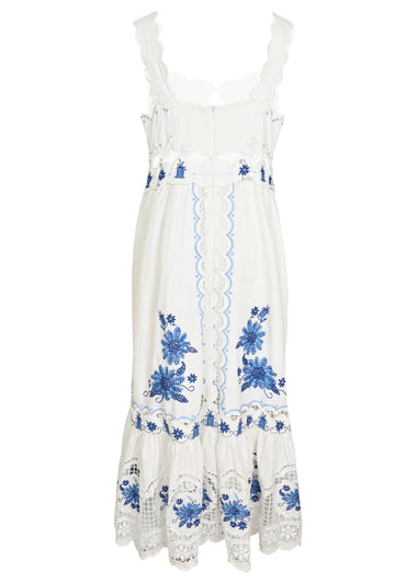 Cross Stitch Richeliue Sunflower Midi Dress Off-White