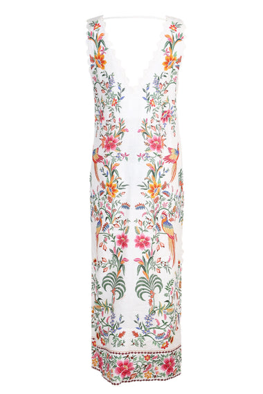 Delicate Forest Off-White Maxi Dress