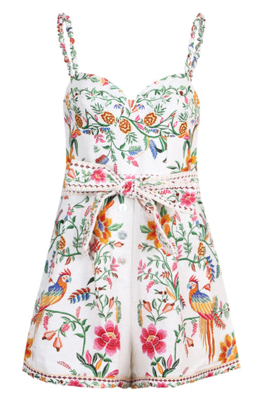 Delicate Forest Off-White Romper