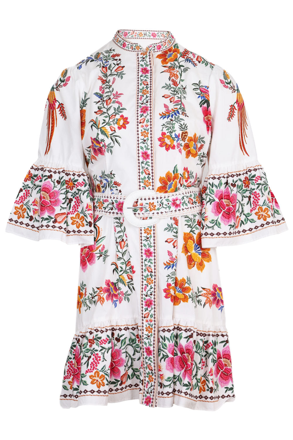 Load image into Gallery viewer, Delicate Forest Scarves Off-White Mini Dress
