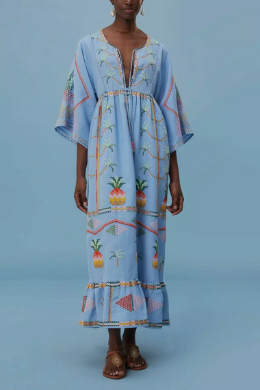 Embroidered Pineapple Cover Up