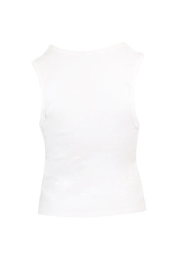 Embroidered Tank Top Off White
