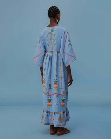 Embroidered Pineapple Cover Up - Cover Up