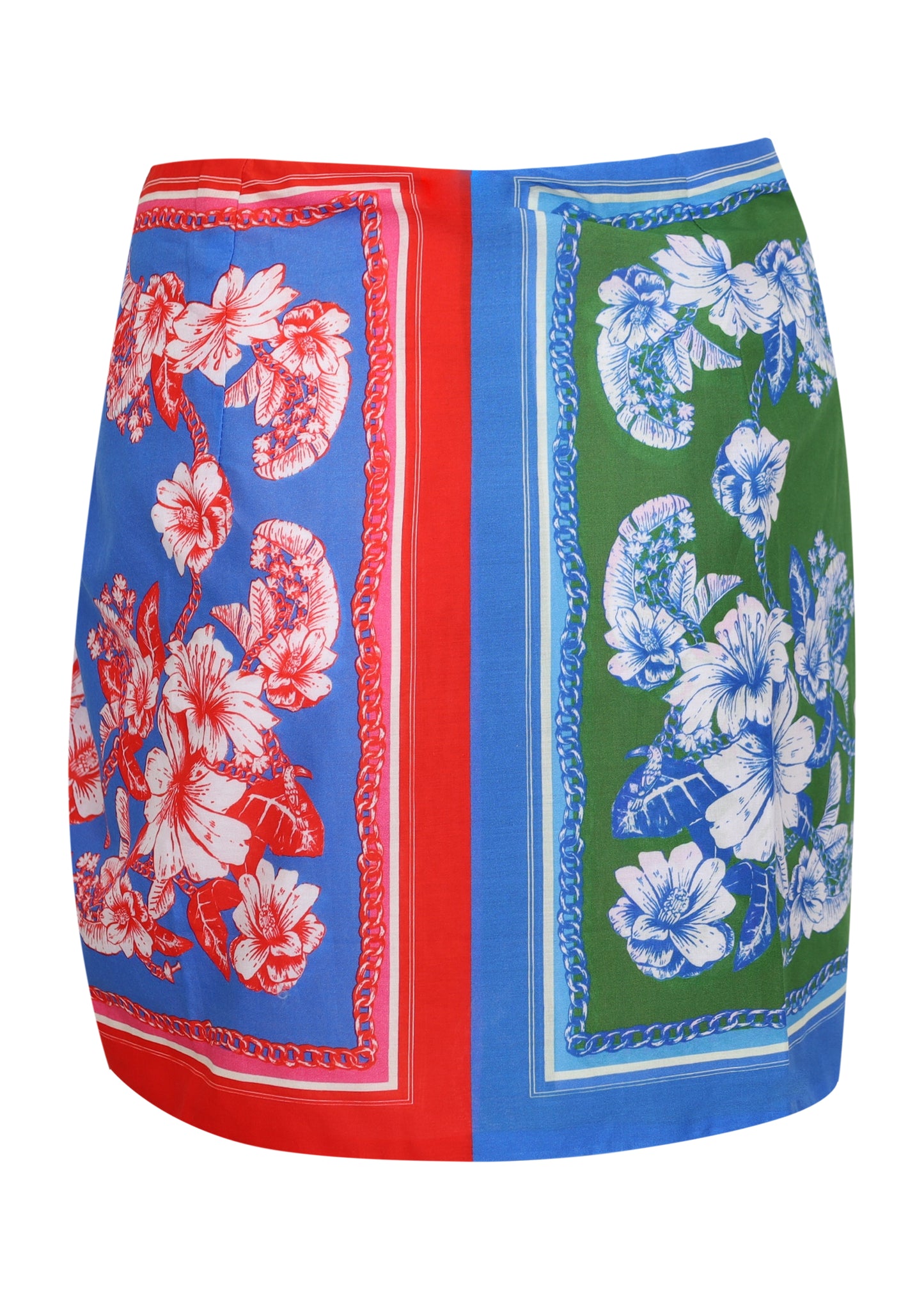 Load image into Gallery viewer, Floral Elegance Mixed Scarves Mini Skirt
