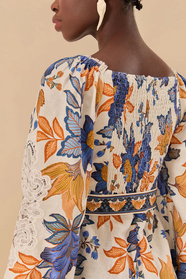 Off White Summer Flowers Romper