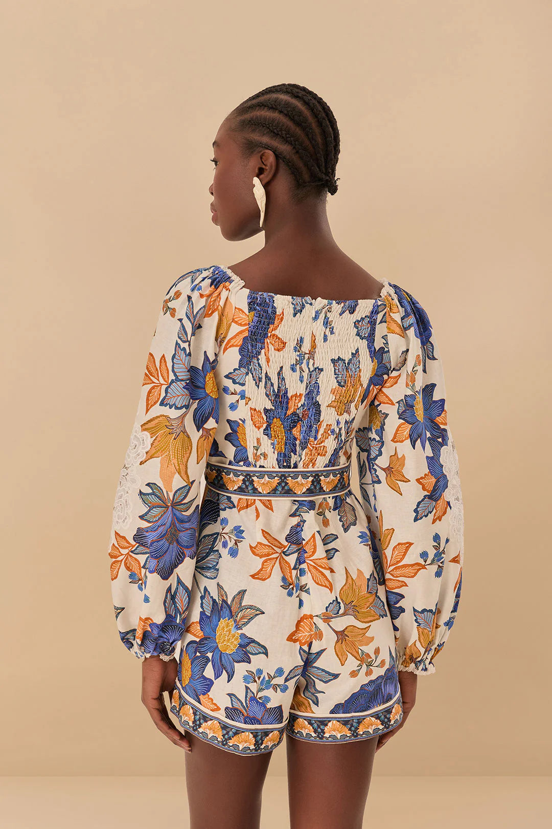 Load image into Gallery viewer, Off White Summer Flowers Romper
