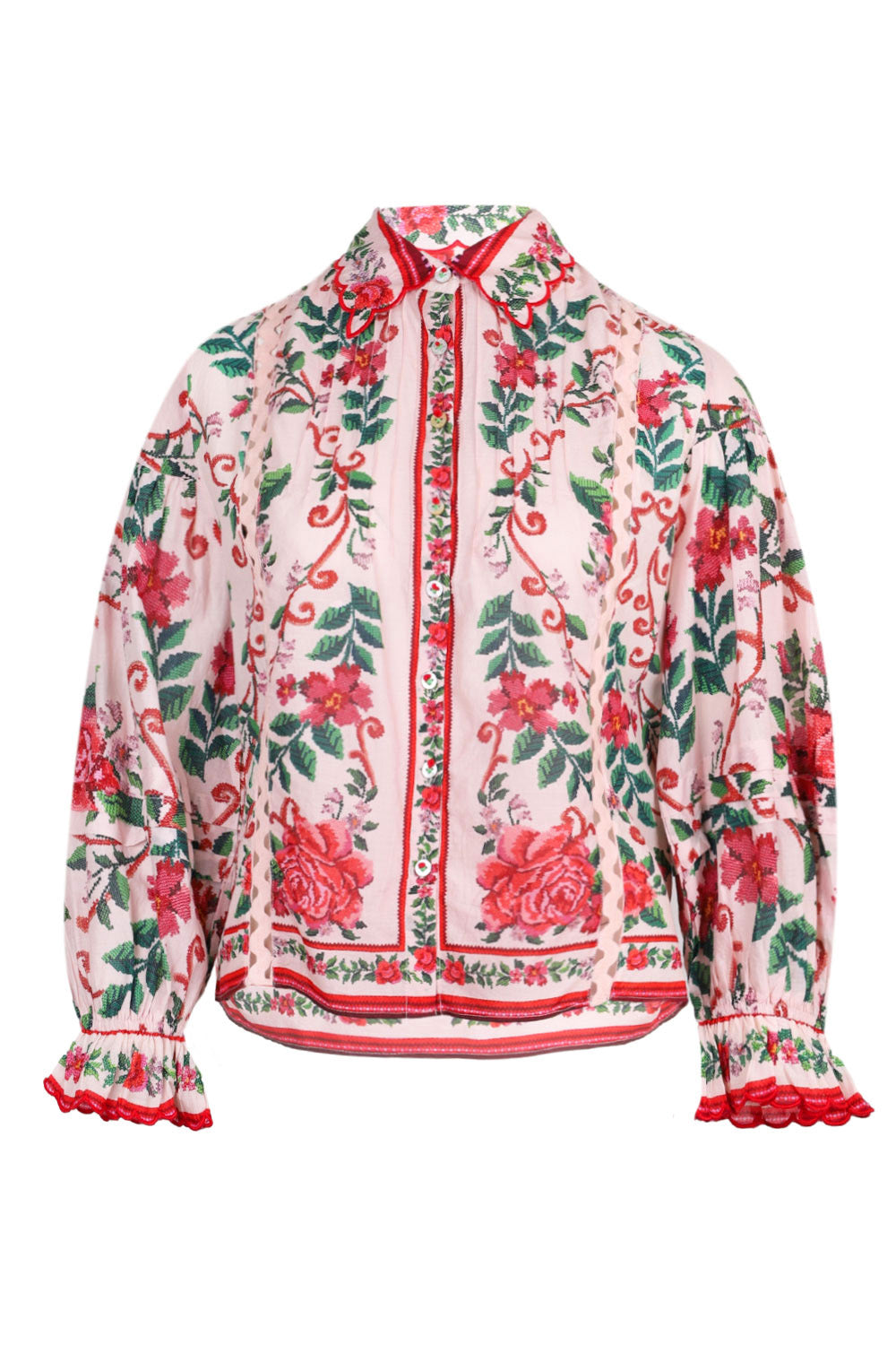 Load image into Gallery viewer, Flower Tapestry Pink Shirt
