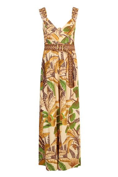 Foliage Sketch Sand Jumpsuit