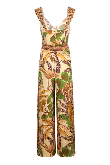 Foliage Sketch Sand Jumpsuit