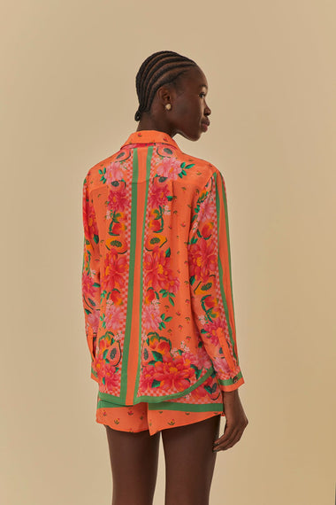 Fruit Garden Scarf Long Sleeved Shirt - Top