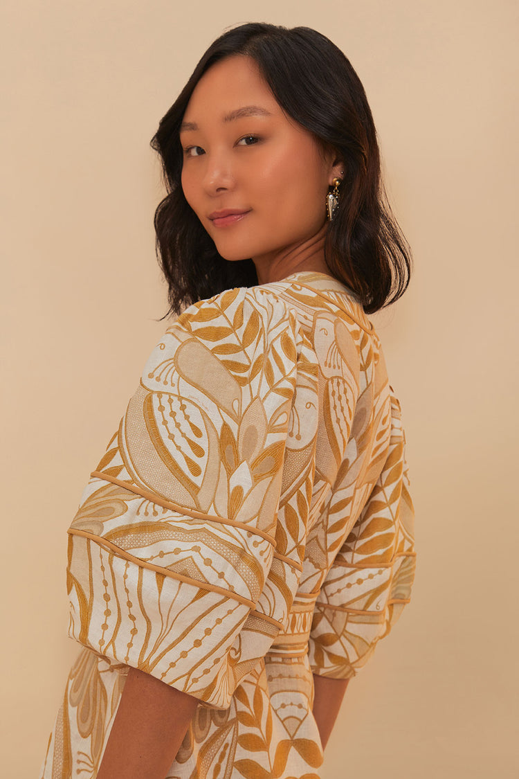 Load image into Gallery viewer, Lace Nature Mini Dress Short Sleeve Off-White
