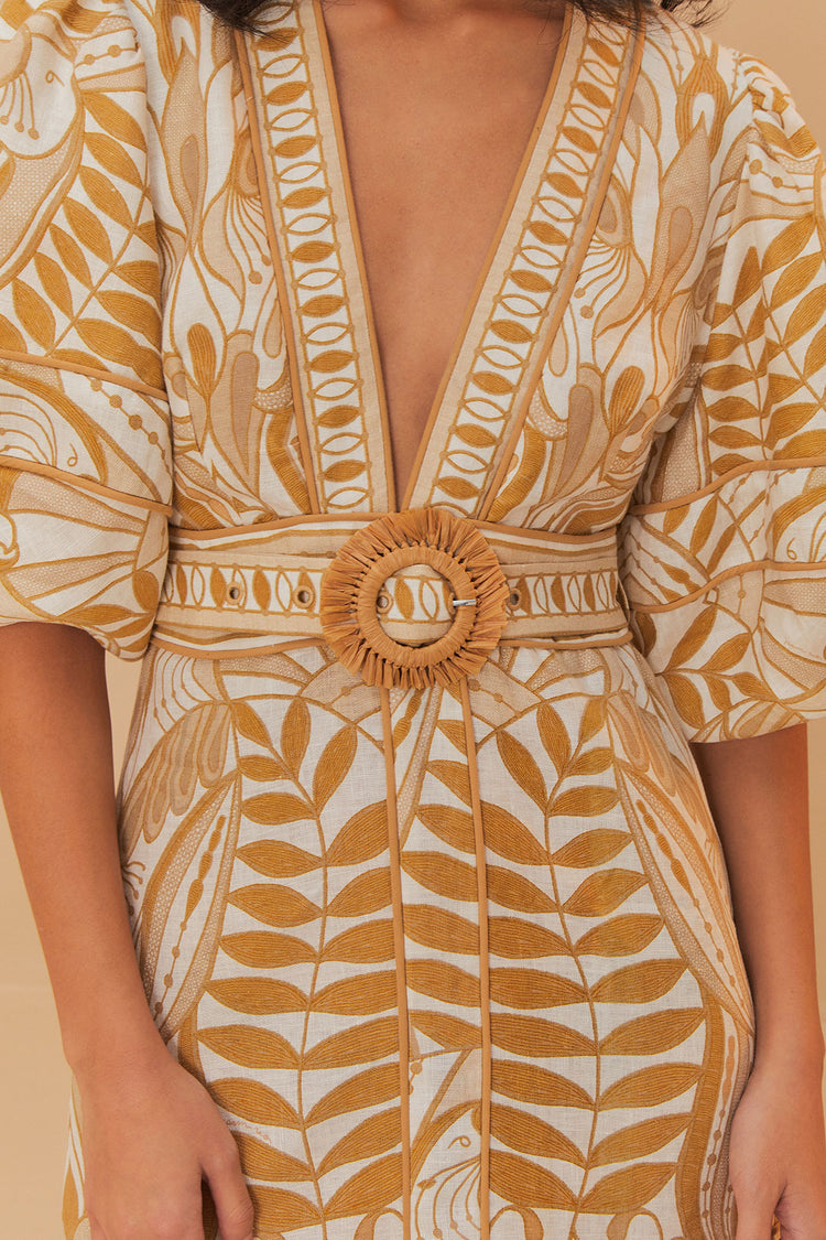 Load image into Gallery viewer, Lace Nature Mini Dress Short Sleeve Off-White
