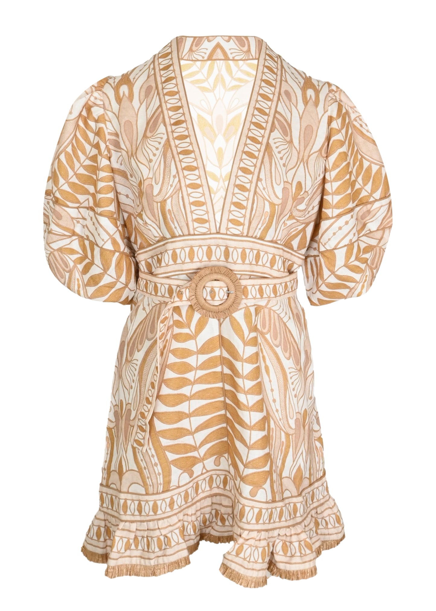 Load image into Gallery viewer, Lace Nature Mini Dress Short Sleeve Off-White
