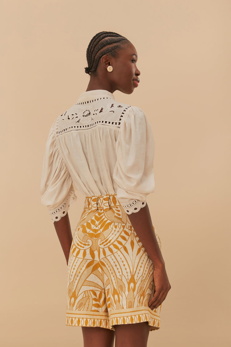 Load image into Gallery viewer, Lace Nature Shorts Off-White
