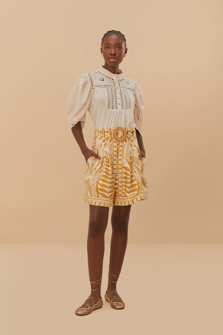 Load image into Gallery viewer, Lace Nature Shorts Off-White
