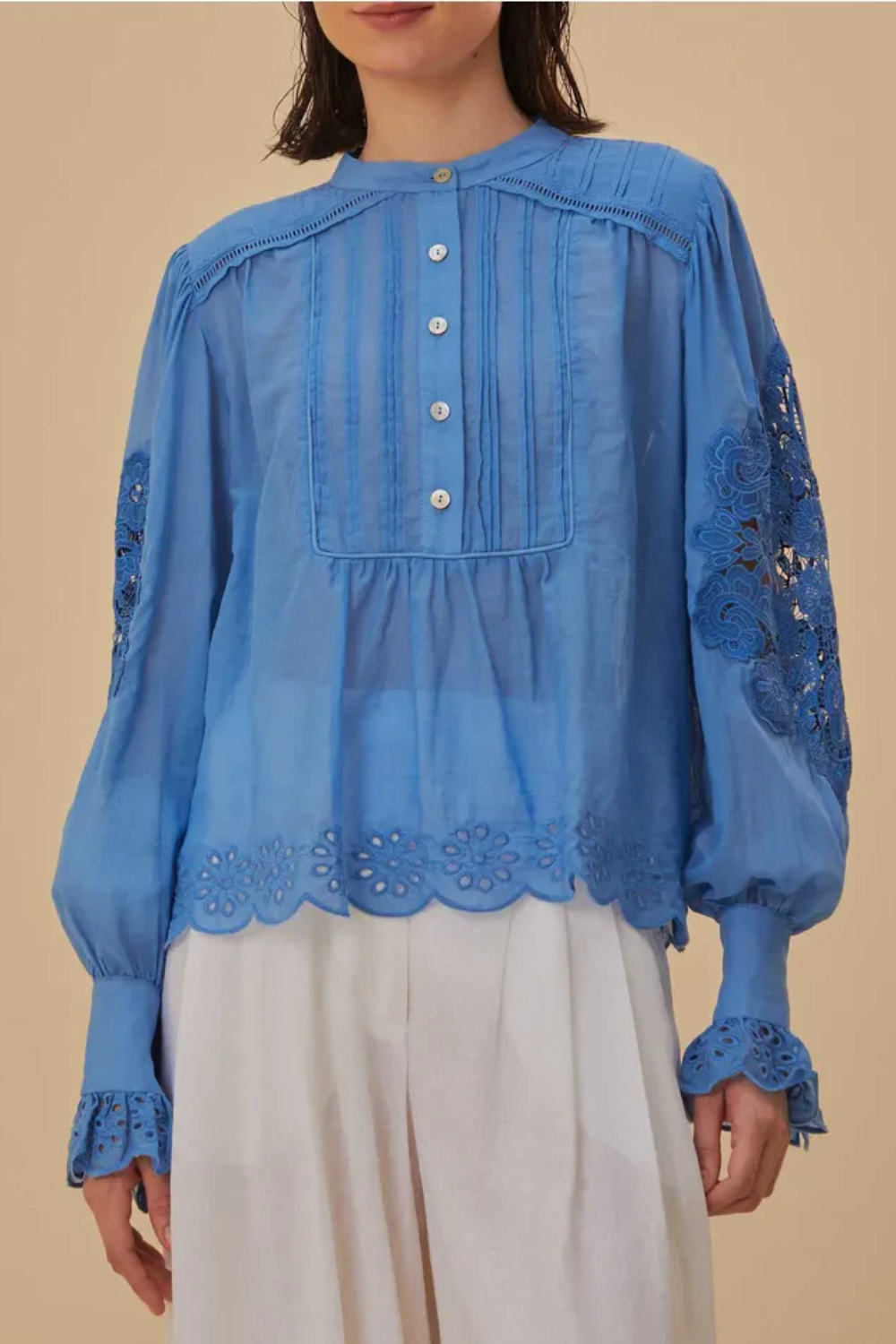 Load image into Gallery viewer, Light Blue Long Sleeve Blouse
