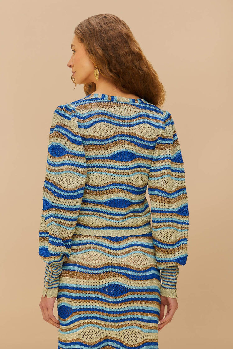 Load image into Gallery viewer, Mixed Waves Knit Blouse Multi

