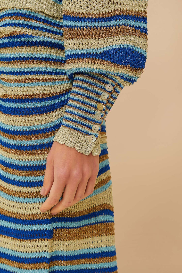 Load image into Gallery viewer, Mixed Waves Knit Blouse Multi
