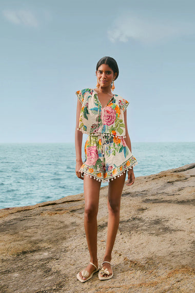 Off White Sweet Bloom Blouse